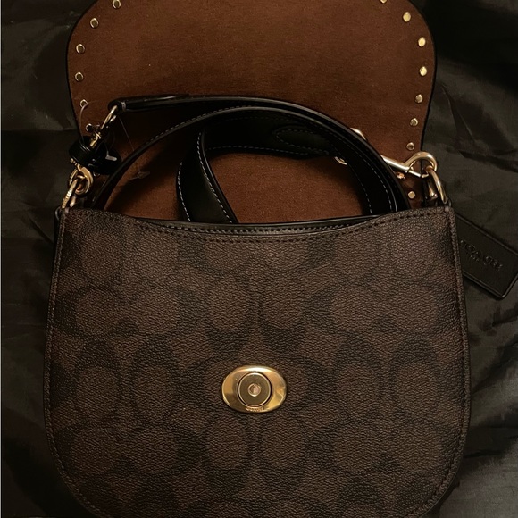 Coach Morgan Saddle Bag w/ Signature Canvas. NWT - Picture 2 of 5